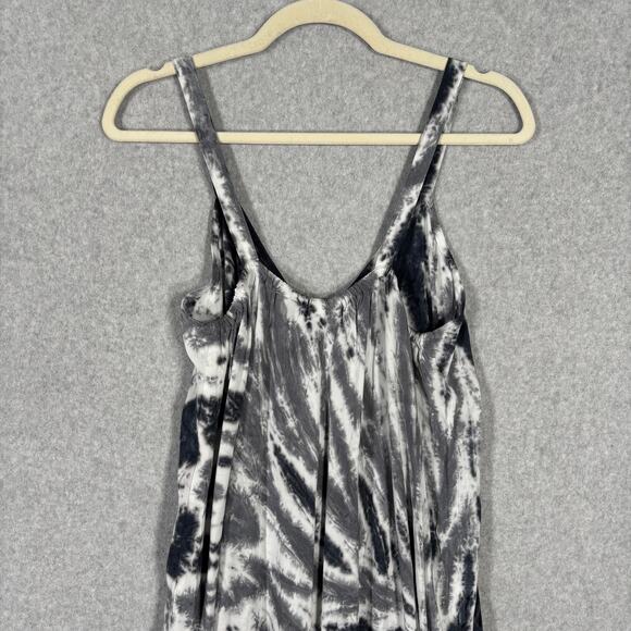 Papa Vancouver Jumpsuit Womens Small Gray Tie Dye Wide Leg Crop Boho Vacation - Picture 8 of 13